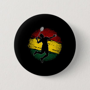 Badge Rond 5 Cm Joueur de badminton Drapeau ghanéen Ghana 1