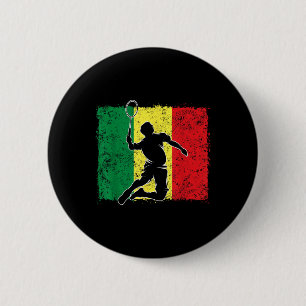Badge Rond 5 Cm Joueur de badminton Drapeau sénégalais Sénégal
