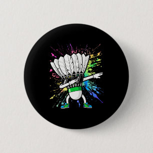 Badge Rond 5 Cm Joueur de badminton drôle Enfants Garçons Hommes F