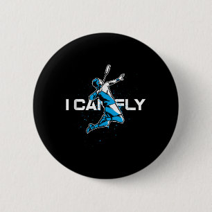 Badge Rond 5 Cm Joueur de badminton Fly Entraîneur de navette Raqu