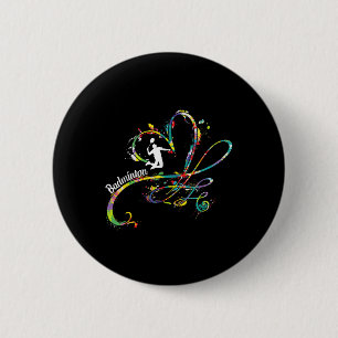 Badge Rond 5 Cm Joueur de badminton Joueur de volant Badminton