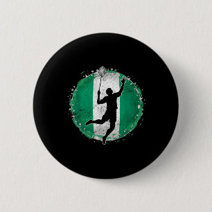 Badge Rond 5 Cm Joueur de badminton Nigeria Drapeau nigérian Niger