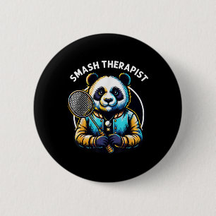 Badge Rond 5 Cm Joueur de badminton Pun Thérapeute de smash de nav