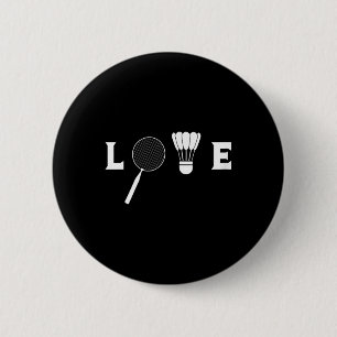 Badge Rond 5 Cm Joueur de badminton Raquette Sports Navette Drôle
