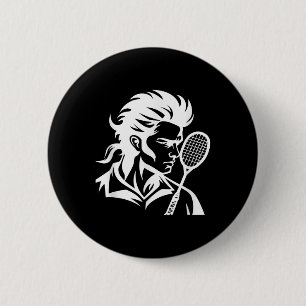 Badge Rond 5 Cm Joueur de badminton Raquette Sports Volant
