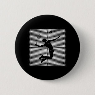 Badge Rond 5 Cm Joueur de badminton Shuttle Badminton