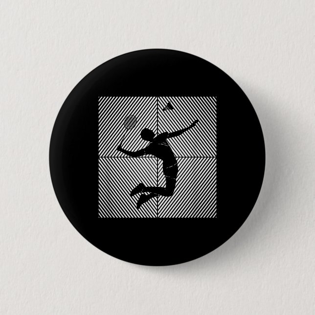 Badge Rond 5 Cm Joueur de badminton Shuttle Badminton (Devant)