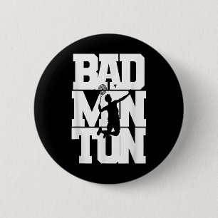 Badge Rond 5 Cm Joueur de badminton Shuttle Birdie Badminton