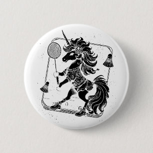 Badge Rond 5 Cm Joueur de badminton volant