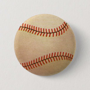 Badge Rond 5 Cm Joueur de baseball de sport vintage, receveur avec