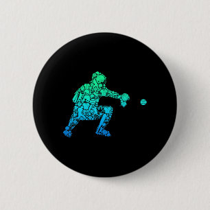 Badge Rond 5 Cm Joueur de baseball Joueur Jeunes Hommes Enfants Ga