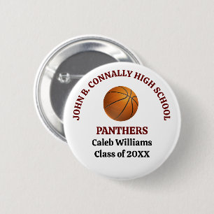 Badge Rond 5 Cm Joueur de basket-ball au lycée bordeaux personnali