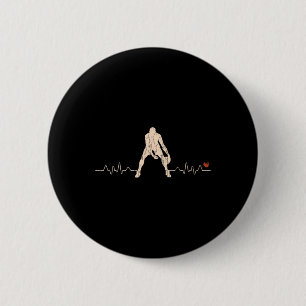Badge Rond 5 Cm Joueur de basket-ball Heartbeat Cadeau 1