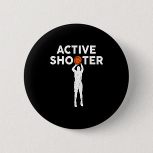 Badge Rond 5 Cm Joueur de basket-ball vintage tireur actif basketb