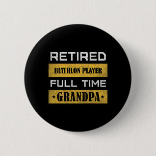 Badge Rond 5 Cm Joueur de biathlon à la retraite des hommes Grand-