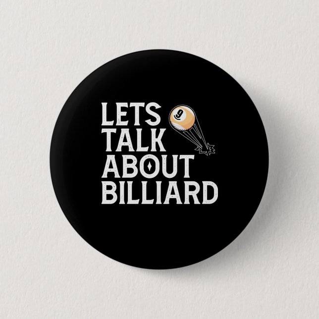 Badge Rond 5 Cm Joueur de billard | Parlons De Billiard (Devant)