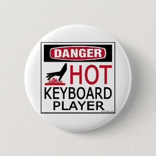 Badge Rond 5 Cm Joueur de clavier chaud