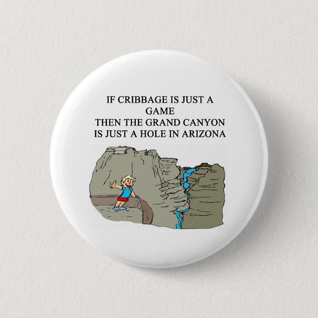 Badge Rond 5 Cm Joueur de CRIBBAGE (Devant)
