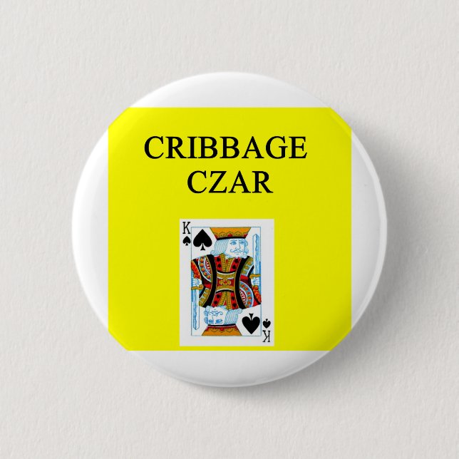 Badge Rond 5 Cm Joueur de CRIBBAGE (Devant)