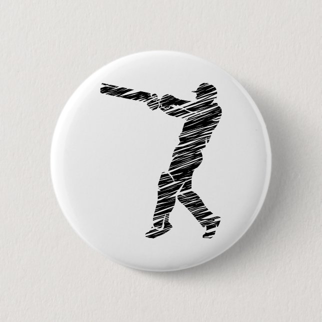 Badge Rond 5 Cm Joueur de cricket 6  (Devant)