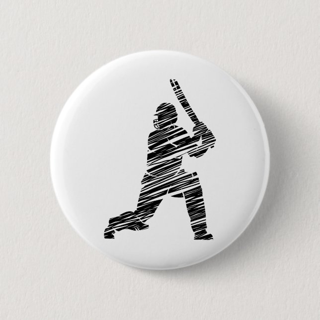Badge Rond 5 Cm Joueur de cricket 8  (Devant)