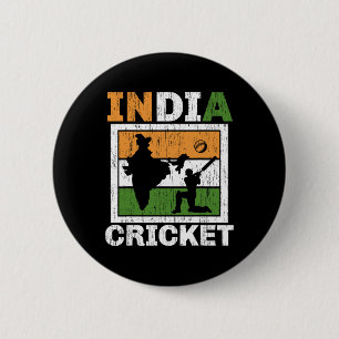 Badge Rond 5 Cm Joueur de cricket indien Cricketeur T et Ll Amour 