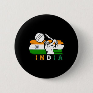 Badge Rond 5 Cm Joueur de cricket indien Équipe Fans de cricket In