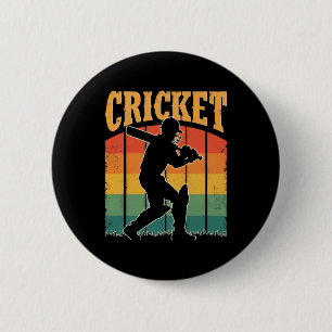Badge Rond 5 Cm Joueur de cricket sportif - Le jeu des Gentlemans