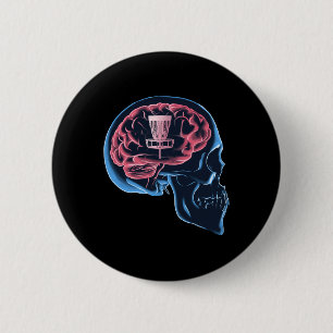 Badge Rond 5 Cm Joueur de Disc Golf Drôle Cerveau Sport de Disc Go