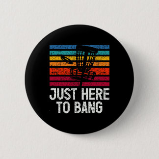 Badge Rond 5 Cm Joueur de disc golf juste ici pour taper 