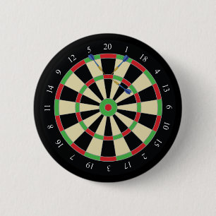 Badge Rond 5 Cm Joueur de fléchettes vainqueur triple top 180 cibl