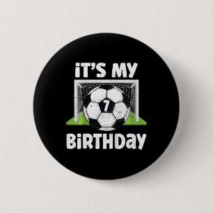 Badge Rond 5 Cm Joueur de football 7 ans Anniversaire 7 ans Enfant