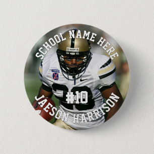Badge Rond 5 Cm Joueur de football Ajouter un nom Numéro Équipe et
