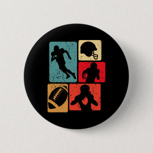 Badge Rond 5 Cm Joueur de football américain drôle Enthousiaste du