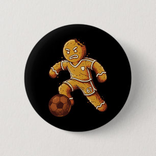 Badge Rond 5 Cm Joueur de football en pain d'épices 67 Drôle de sp