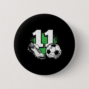 Badge Rond 5 Cm Joueur de football garçon 11 ans Fête 11 ans