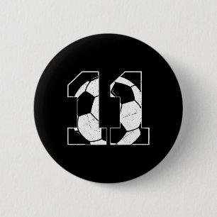 Badge Rond 5 Cm Joueur de football garçon 11 ans Fête 11 ans