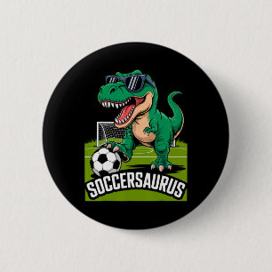 Badge Rond 5 Cm Joueur de football Gardien de but Dinosaure Soccer