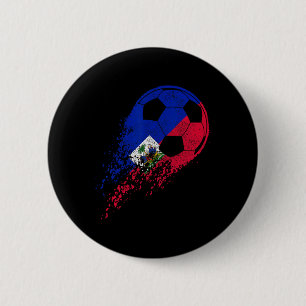 Badge Rond 5 Cm Joueur de football haïtien Fierté Drapeau haïtien 