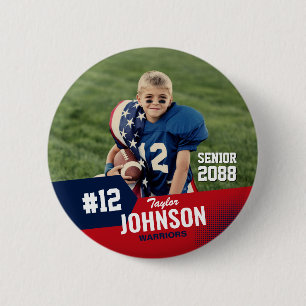 Badge Rond 5 Cm Joueur de football nuit senior personnalisé Sports