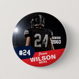 Badge Rond 5 Cm Joueur de football nuit senior personnalisé sports