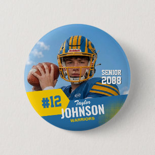 Badge Rond 5 Cm Joueur de football nuit senior photo personnalisée