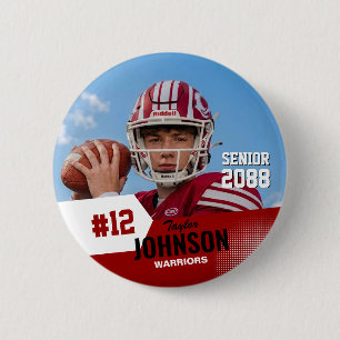 Badge Rond 5 Cm Joueur de football nuit senior photo personnalisée