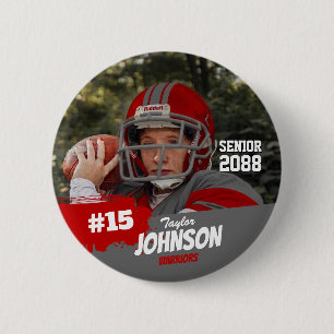 Badge Rond 5 Cm Joueur de football nuit senior photo personnalisée