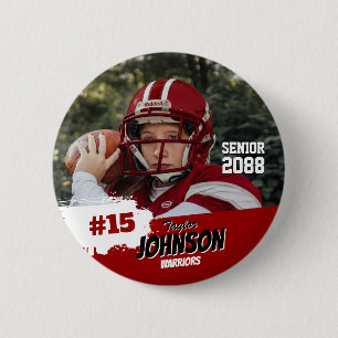 Badge Rond 5 Cm Joueur de football nuit senior photo personnalisée