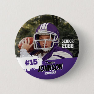 Badge Rond 5 Cm Joueur de football nuit senior photo personnalisée