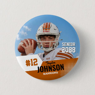 Badge Rond 5 Cm Joueur de football nuit senior photo personnalisée