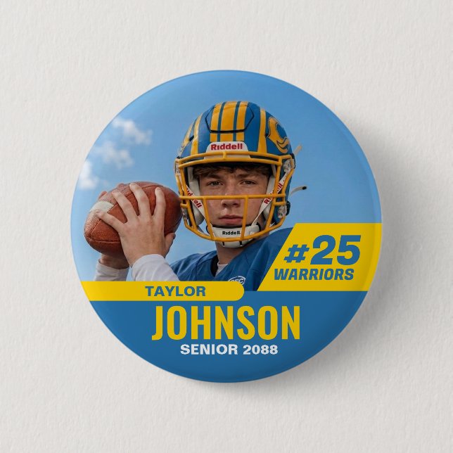 Badge Rond 5 Cm Joueur de football Soirée d'honneur Photo personna (Devant)