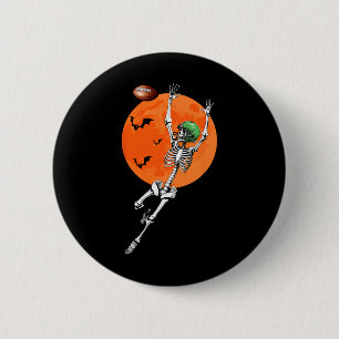 Badge Rond 5 Cm Joueur de football squelette Halloween