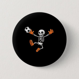 Badge Rond 5 Cm Joueur de football squelette Halloween Graphique p